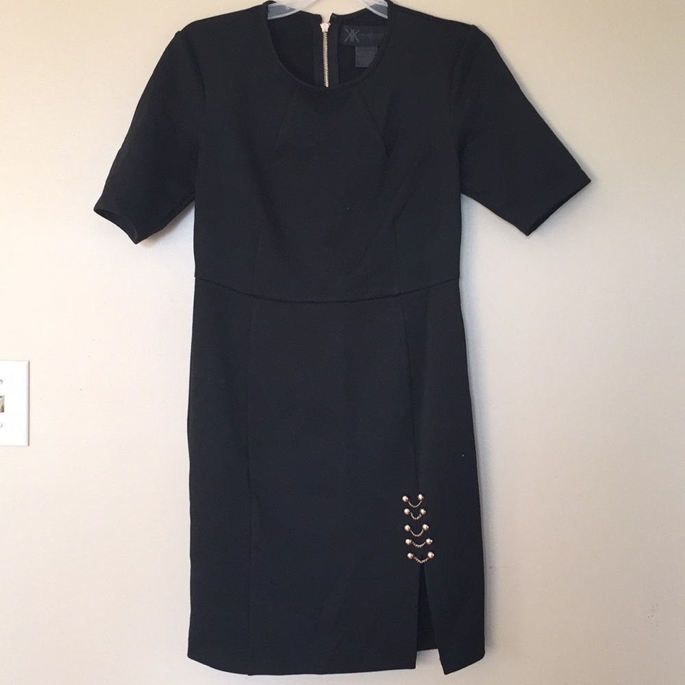 Little Black Dress with Gold Details